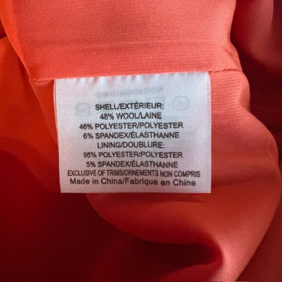 Tory Burch Red/Orange Zip Front Sleeveless Sheath Dress Wool Blend Size 4 - Picture 10 of 11